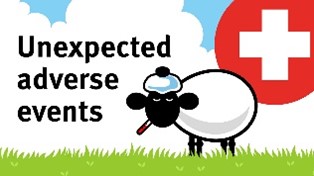 Reporting unexpected adverse events video still image of a sick sheep with a thermometre in its mouth and an icepack on its head.